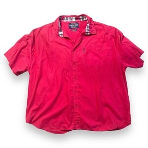 Ecko Unltd Shirt Mens 5XL Red Button Up Short Sleeve‎ Division East All City​